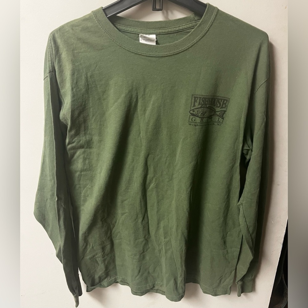 Gildan Graphic T Long Sleeve Ultra Cotton Forest Green Shirt